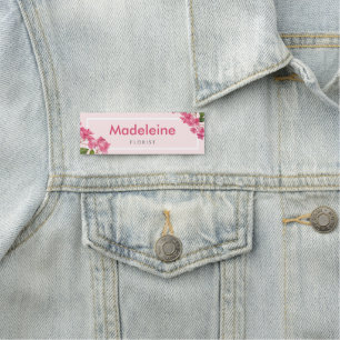 Aquarellpinke Hydrangea Lacecaps Illustration Namensschild