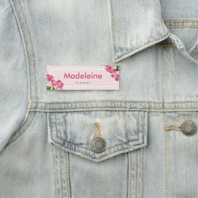 Aquarellpinke Hydrangea Lacecaps Illustration Namensschild (Beispiel)