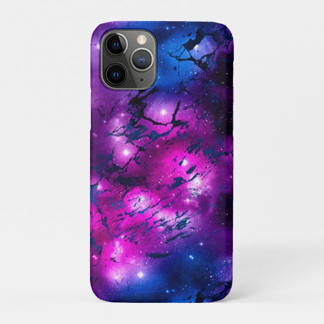 Aquarellpinke, Lila-blaue Marmorgalaxie Case-Mate iPhone Hülle (Rückseite)