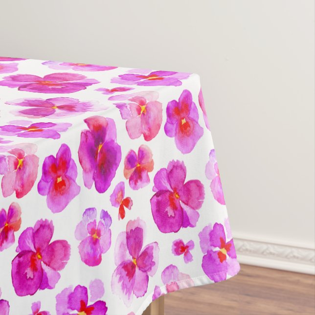 Aquarellpinke Pansy blumenfarbene Blume Tischdecke (Beispiel)