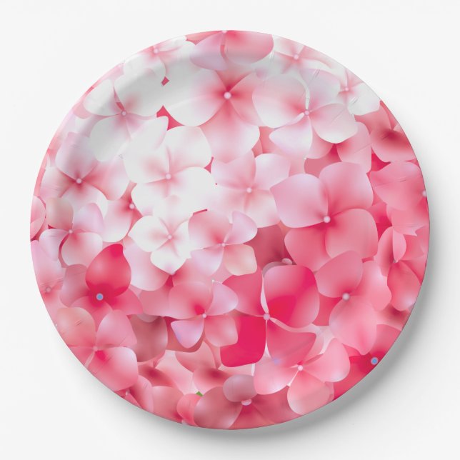 Aquarellpinke Pappteller (Vorderseite)