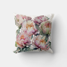 Aquarellpinke, Peony Cushion Kissen