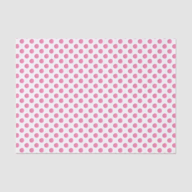 Aquarellpinke Polka-Punkte-Design Seidenpapier (Vorderseite)