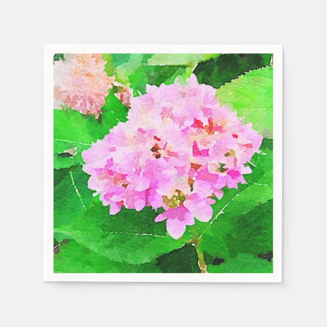 Aquarellpinke Serviette (Vorderseite)