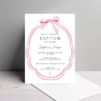 Aquarellpinke Tänzerin Bow Ribbon-Taufe