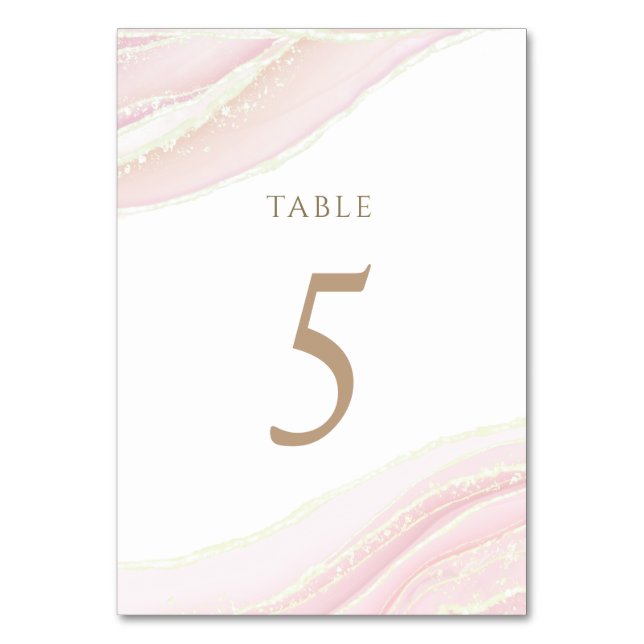 Aquarellpinke Tischnummer 5 (Vorderseite)
