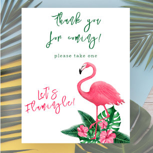 Aquarellpinken Flamingo Danke, Baby Dusche Poster