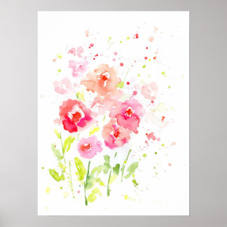 Aquarellpinken Poster