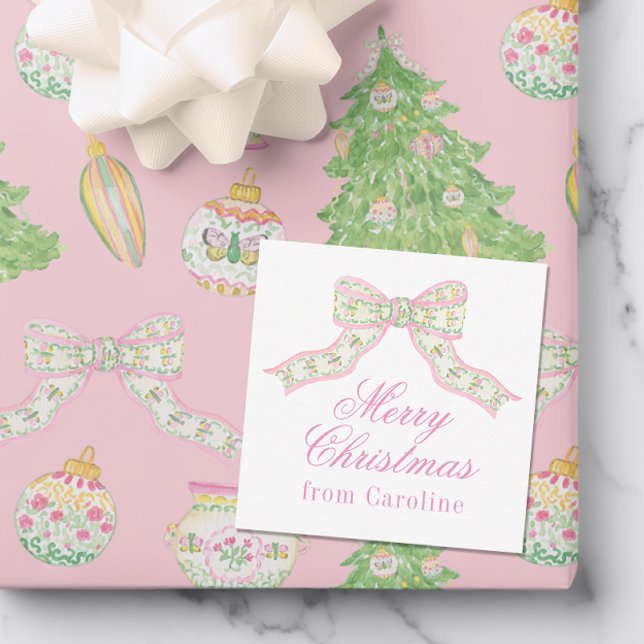 Aquarellpinken und grüner Schmetterling Weihnachte Mitteilungskarte (Von Creator hochgeladen)