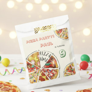 Aquarellpizza Party Geburtstag Geschenktütchen