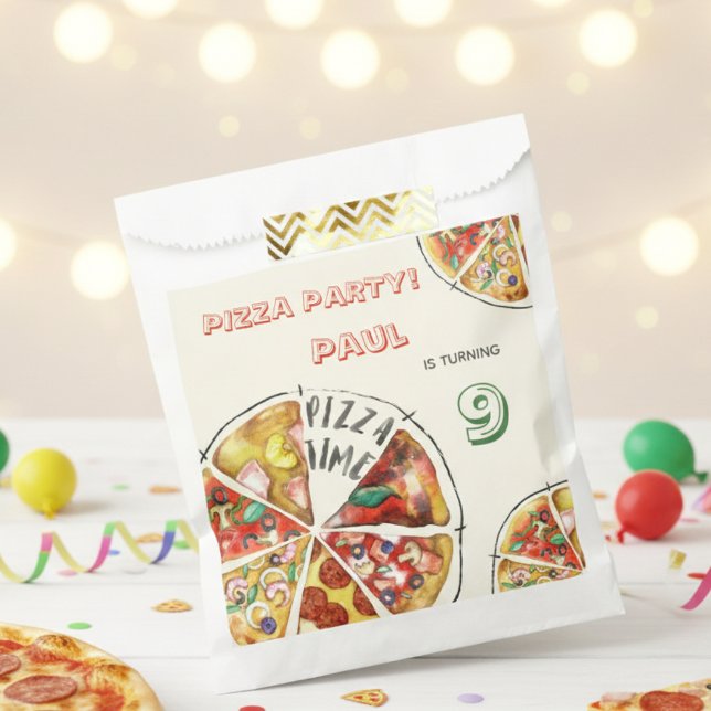 Aquarellpizza Party Geburtstag Geschenktütchen (Von Creator hochgeladen)