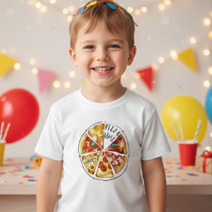 Aquarellpizza personalisiert kleinkind t-shirt