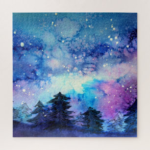 Aquarellplatz Art: Night Sky Trees
