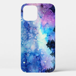 Aquarellplatz Art: Night Sky Trees Case-Mate iPhone Hülle