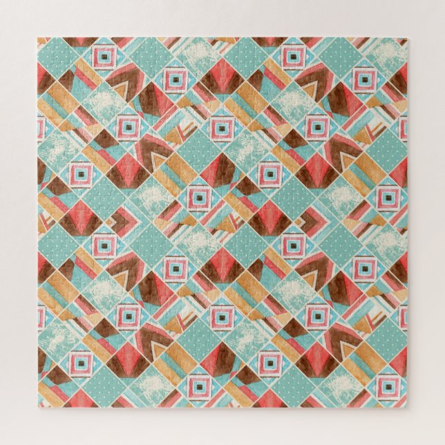 Aquarellplatz, geometrischer Hintergrund mit Flick (Vertikal)