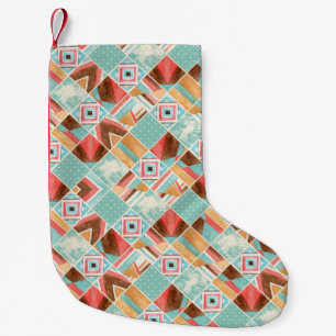 Aquarellplatz, geometrischer Hintergrund mit Flick Kleiner Weihnachtsstrumpf