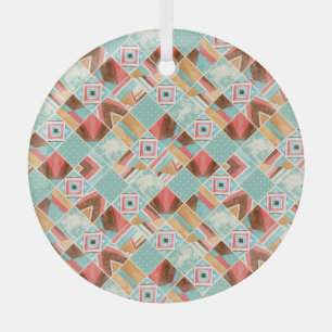 Aquarellplatz, geometrischer Hintergrund mit Flick Ornament Aus Glas