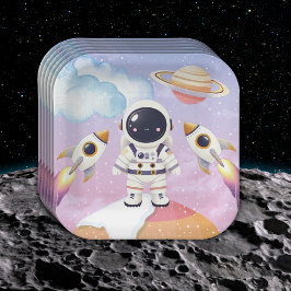 Aquarellplatz Kleine Explorer Kinderdusche Pappteller