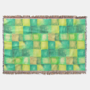 Aquarellplätze Muster grün + Ihre Ideen Decke