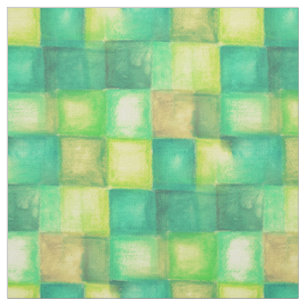 Aquarellplätze Muster grün + Ihre Ideen Stoff