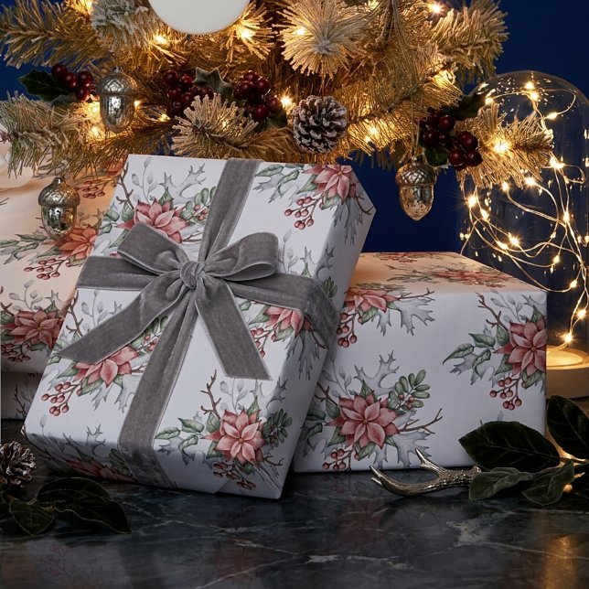 Aquarellpoinsettia Geschenkpapier (Von Creator hochgeladen)