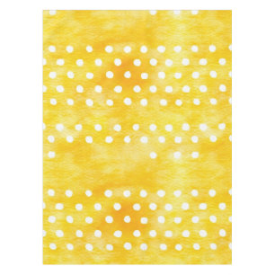 Aquarellpolka Dot - Gelb und Weiß erdig (1) Tischdecke
