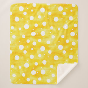 Aquarellpolka Dot - Gelb und Weiß erdig (2) Sherpadecke