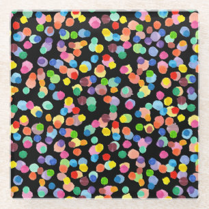 Aquarellpolka Dot, Osterhintergrund. Glasuntersetzer