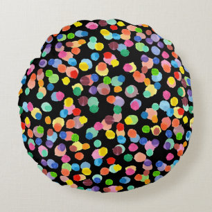 Aquarellpolka Dot, Osterhintergrund. Rundes Kissen