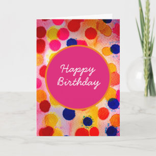 Aquarellpolka dotiert niedliche Kreise Karte