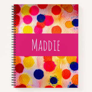 Aquarellpolka dotiert niedliche Kreise Notizbuch