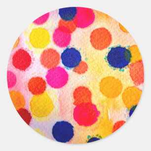 Aquarellpolka dotiert niedliche Kreise Runder Aufkleber
