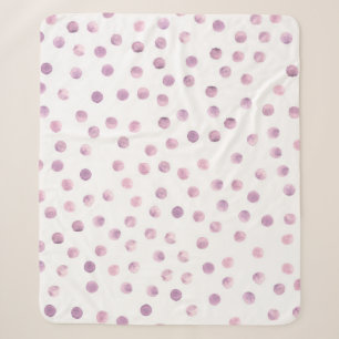Aquarellpolka Punkte, rosa geometrischer Hintergru Sherpadecke