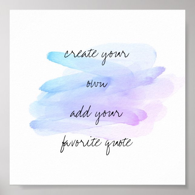 Aquarellposter kreieren Ihre eigene Wand-Kunst Poster (Vorne)