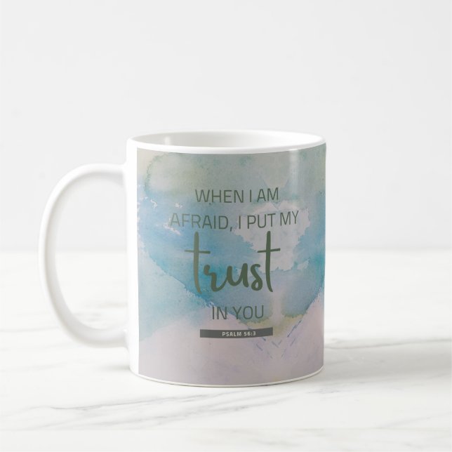 Aquarellpsalm 56:3 kaffeetasse (Links)