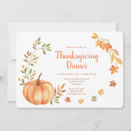 Aquarellpumkins Ernten Erntedank Dinner Einladung