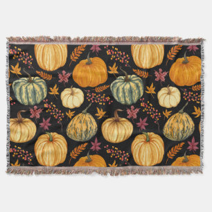 Aquarellpumpen: Herbst Nahtloses Muster. Decke