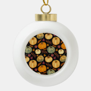 Aquarellpumpen: Herbst Nahtloses Muster. Keramik Kugel-Ornament