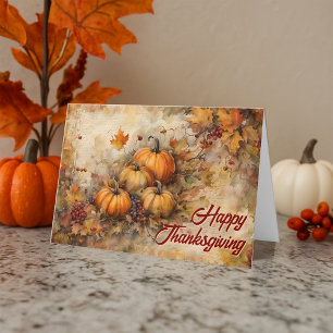 Aquarellpumpen Herbstduften Erntedank Karte