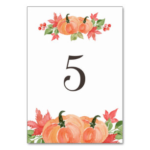 Aquarellpumpen und Ahornleaf-Swags Tabelle 5 Tischnummer