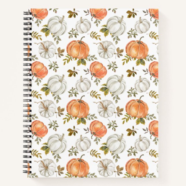 Aquarellpumpen und Blattmuster Notizbuch (Vorderseite)