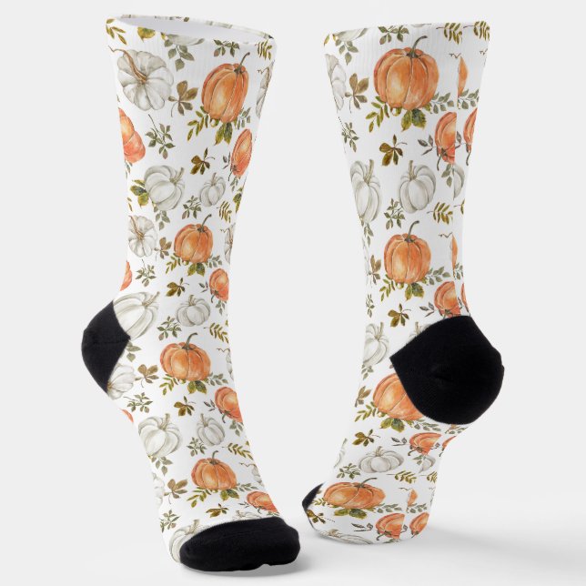 Aquarellpumpen und Blattmuster Socken (Gewinkelt)