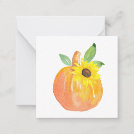 Aquarellpumpen und Sonnenblumen Mitteilungskarte