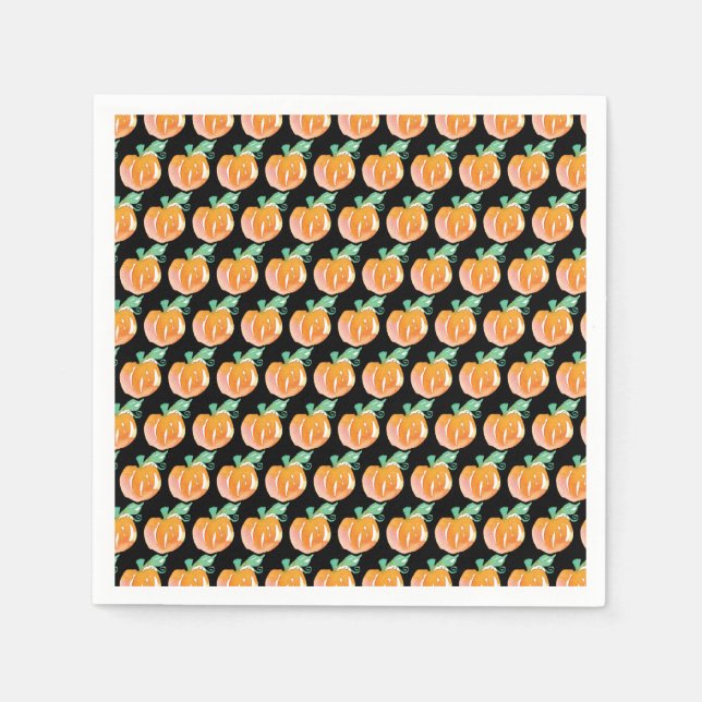 Aquarellpumpenpflaster Painted Muster Orange Pa Serviette (Vorderseite)