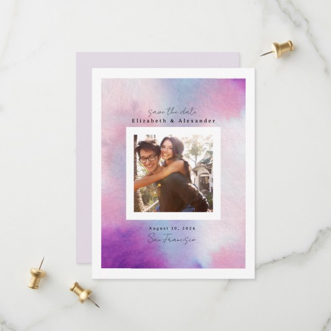 Aquarellrahmen Save The Date (Vorderseite/Rückseite Beispiel)