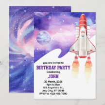 Aquarellraum Galaxy Astronaut Geburtstag