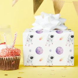 Aquarellraum Galaxy Astronaut Geschenkpapier