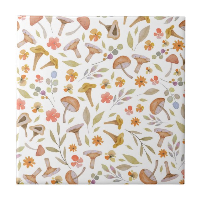 Aquarellräume und Blume Fliese (Vorderseite)