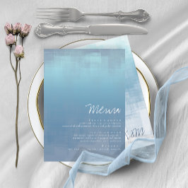 Aquarellreflektionen Hochzeit Dusty Blue ID774 Menükarte