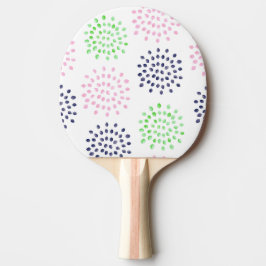 Aquarellrosa Navy Green Blume Blumenmuster Tischtennis Schläger
